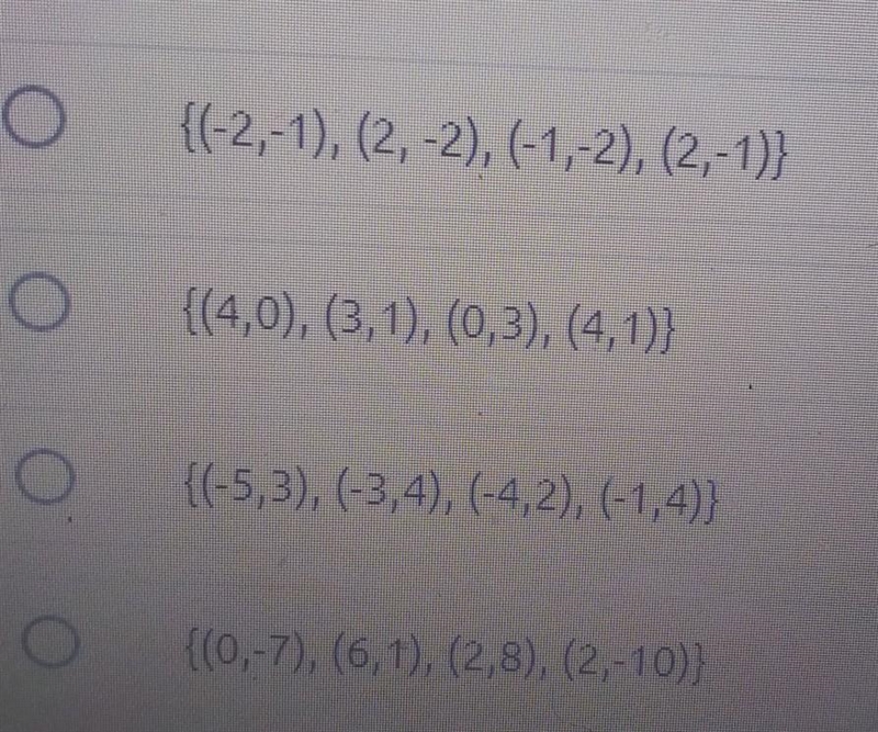 9. Which set of ordered pairs represents y as a Function of x?​-example-1