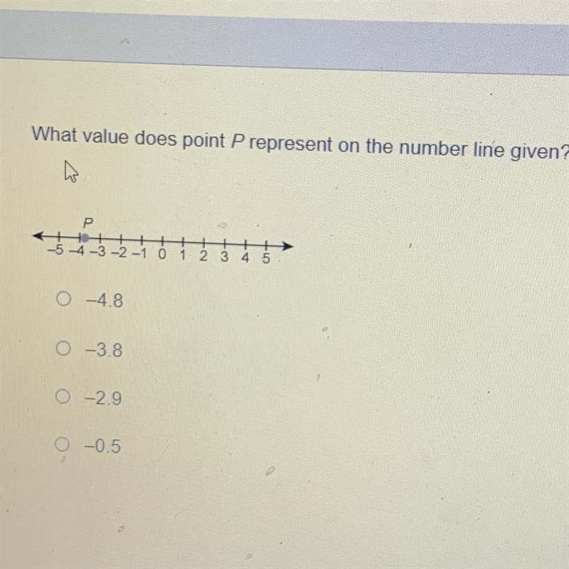 What value does point P represent on the number line given? PLZZZ HURRY-example-1