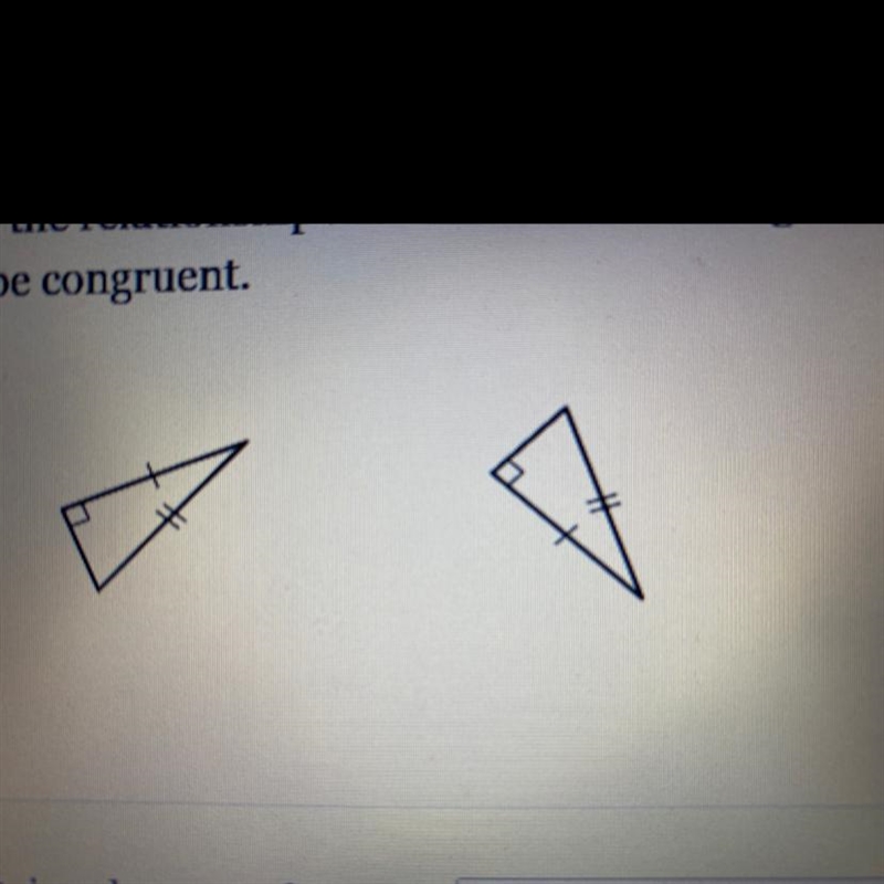 Determine the relationship between the two triangles and whether or not they can be-example-1