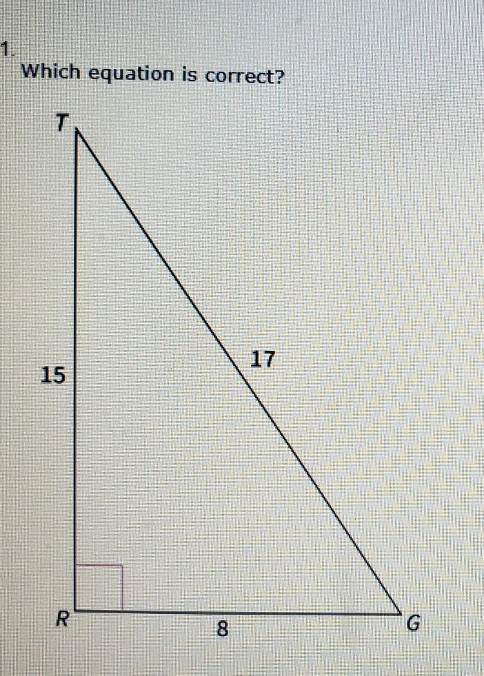 Which equation is correct? a) cos G = 15/17 b) cos G = 8/15 c) sin G = 15/17 d) sin-example-1