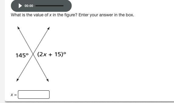 What is the value of x in the figure? Enter your answer in the box.-example-1