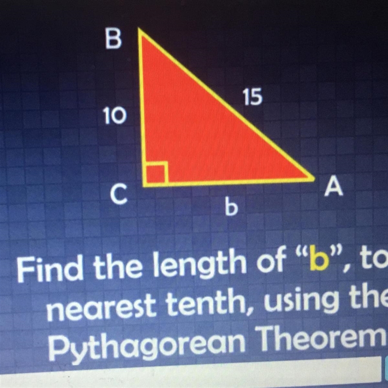 Find the length of "b" to the nearest tenth.-example-1