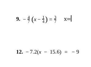 Pls help i suck at math what does x= for number 9 and 12​-example-1