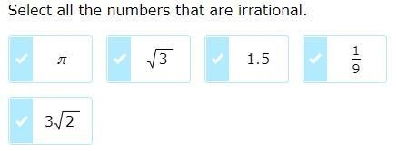 Select all the numbers that are irrational.-example-1