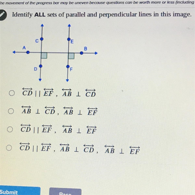 Identify all sets of parallel and perpendicular lines in this image.-example-1