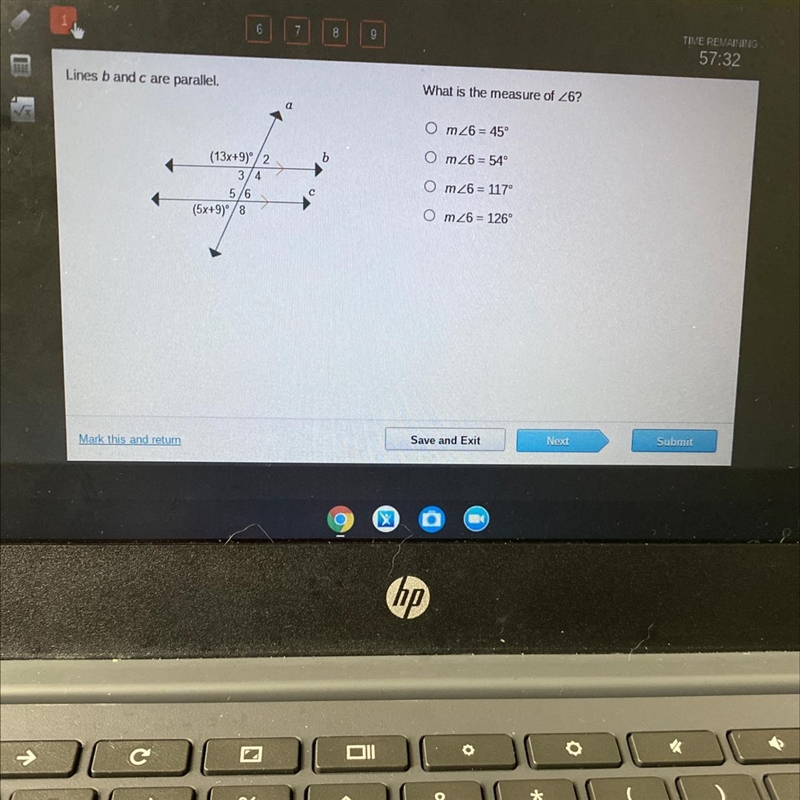 What is the measure of 6 ?-example-1