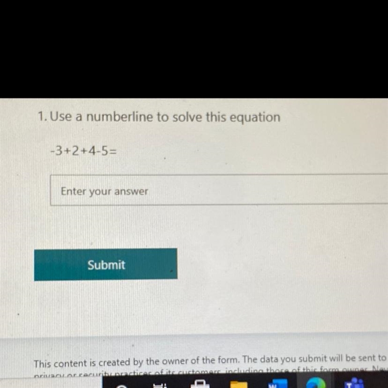 Use a number line to solve equation -3+2+4-5= pleaseee helppppp-example-1