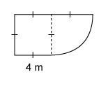 HELP!!!! A quarter circle is attached to the side of a square as shown. What is the-example-1