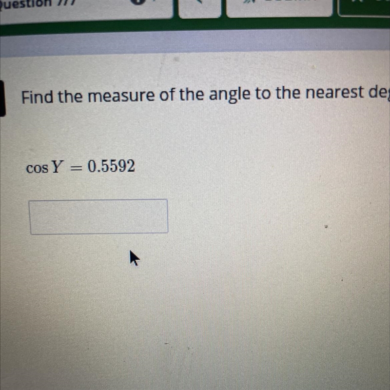 Find the measure of the angle to nearest degree.-example-1