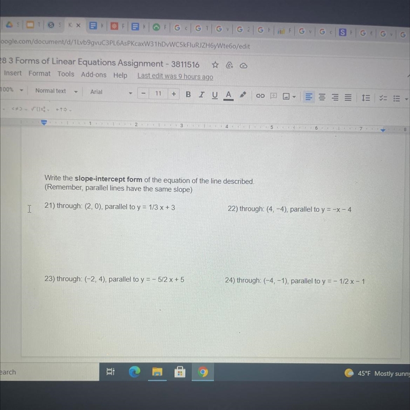 Change to slope intercept form, please do fast! No work needed just a brief description-example-1