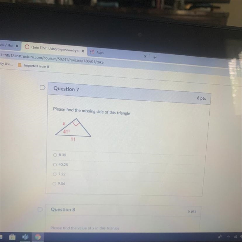 Please find the missing side of this triangle-example-1