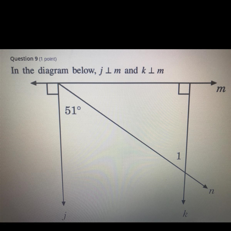 What is m<1? A.39 B. 47 C. 51 D. 129-example-1