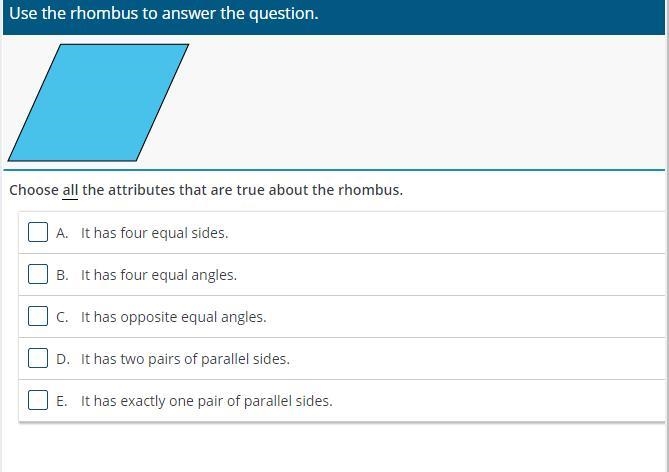 Pls help Use the rhombus to answer the question-example-1