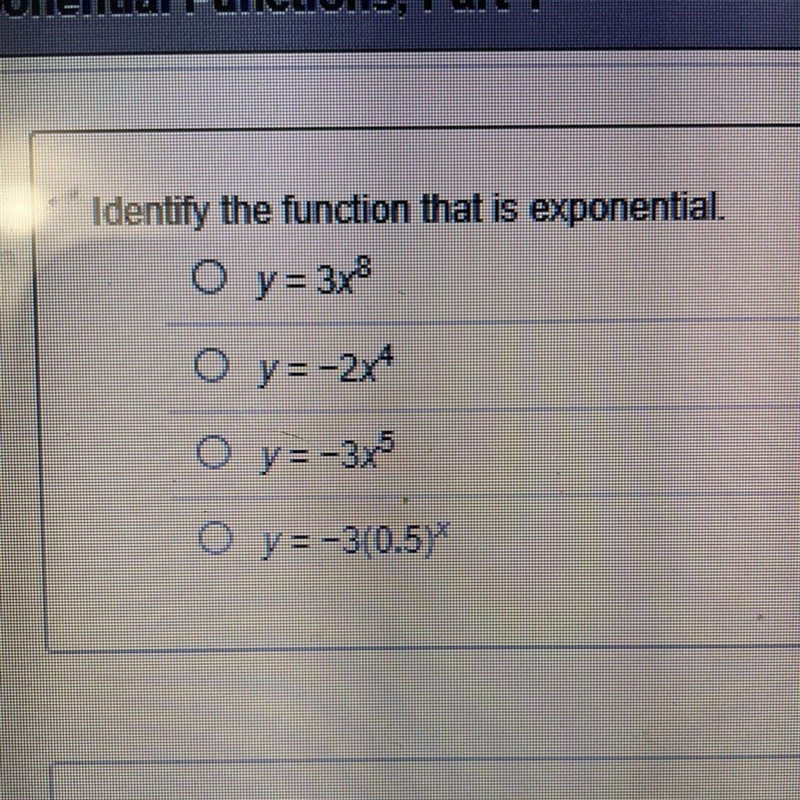 Identify the function that is exponential-example-1