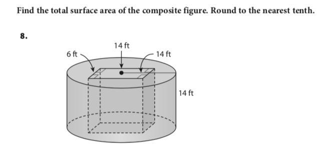 What is the surface area of the composite figure? Round to the nearest tenth.-example-1