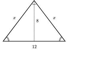 Find the value of x in the isosceles triangle shown below. please help owo-example-1