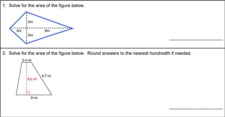 Please help.. Solve for the area of the figure below and show work.-example-1