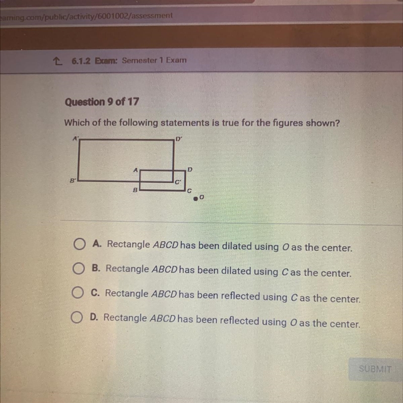 Which of the following statements is true for the figures shown? D' D B C C A. Rectangle-example-1