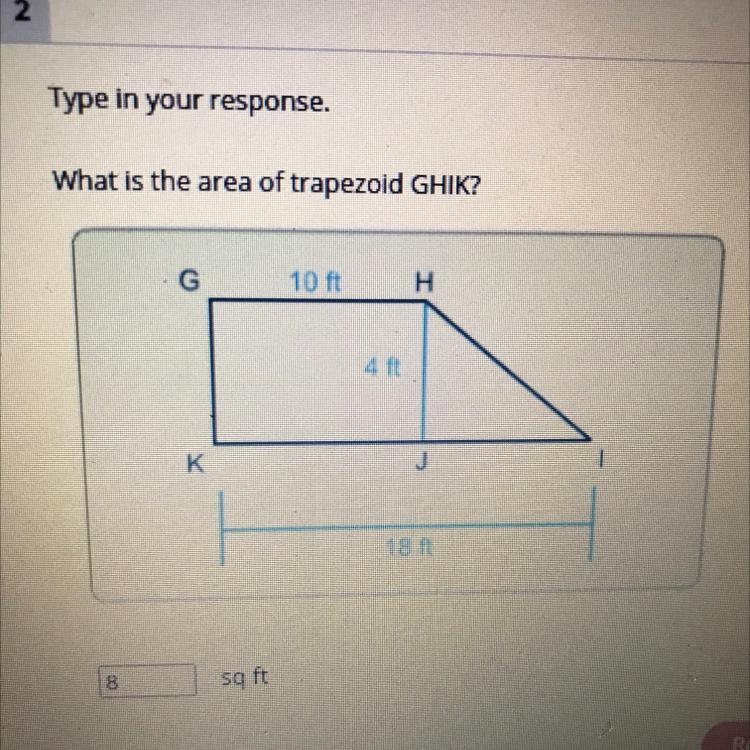 What is the Area of the Trapezoid GHIK?-example-1