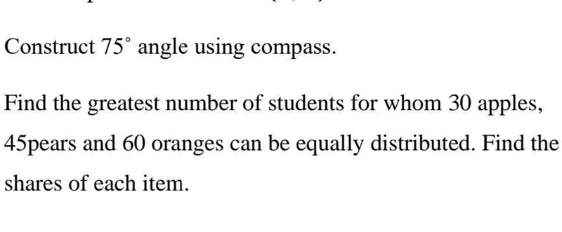 Find the greatest number of students for whom 30 apples, 45pears and 60 oranges can-example-1