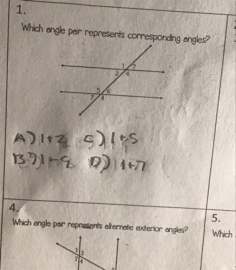 Which angle pair represents corresponding angles-example-1