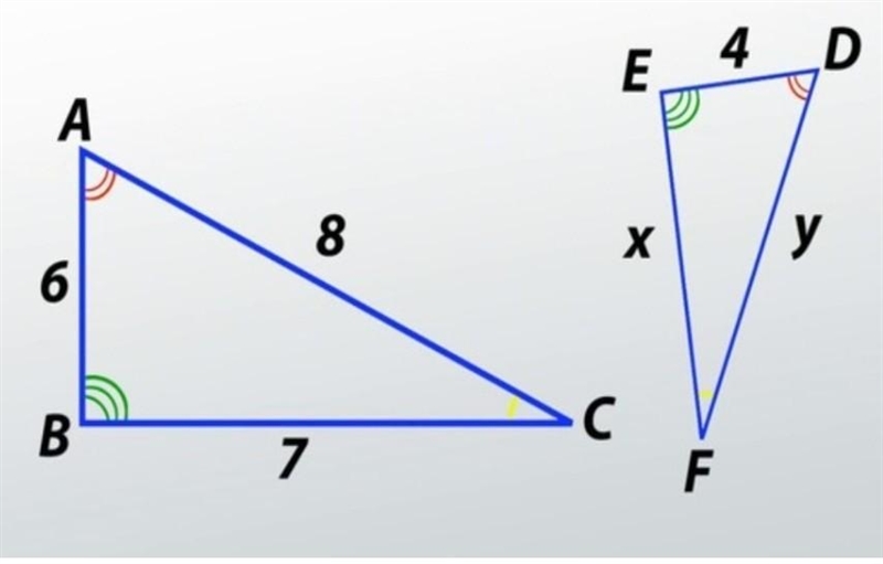 Find the values of x and y​-example-1