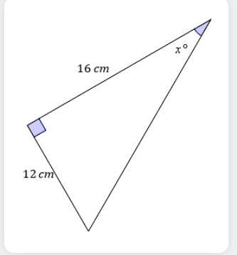 10. Use the tangent ratio to find the size of the angle marked x, correct to the nearest-example-1