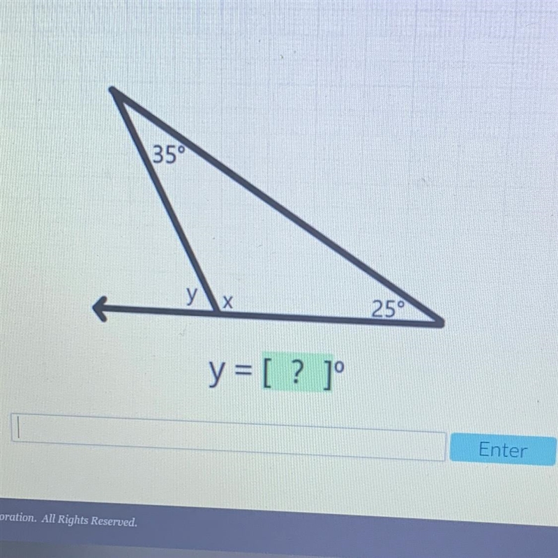 35° Ух 25° у= [ ? 10 Enter-example-1