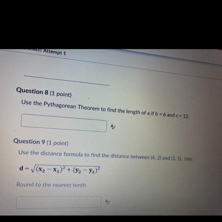 Use the Pythagorean Theorem to find the length of a if b = 6 and c = 12.-example-1