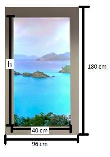 The diagram shows a painting inside of a picture frame. The painting and the picture-example-1