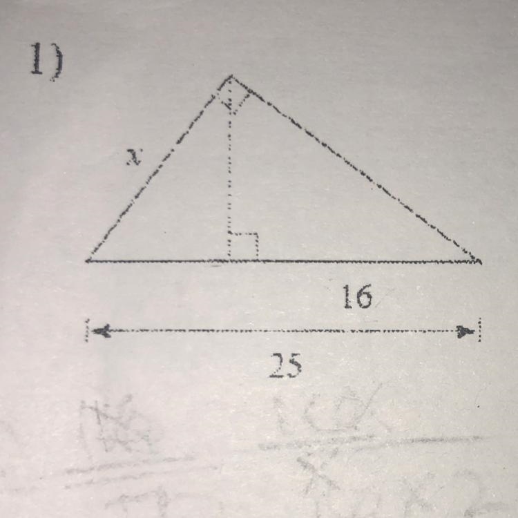 Find the missing length indicated- leave your answer in simplest radical form.-example-1