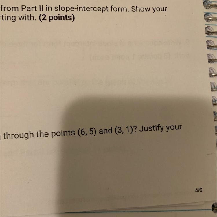 How to find Y intercept of the line passing through the points￼-example-1