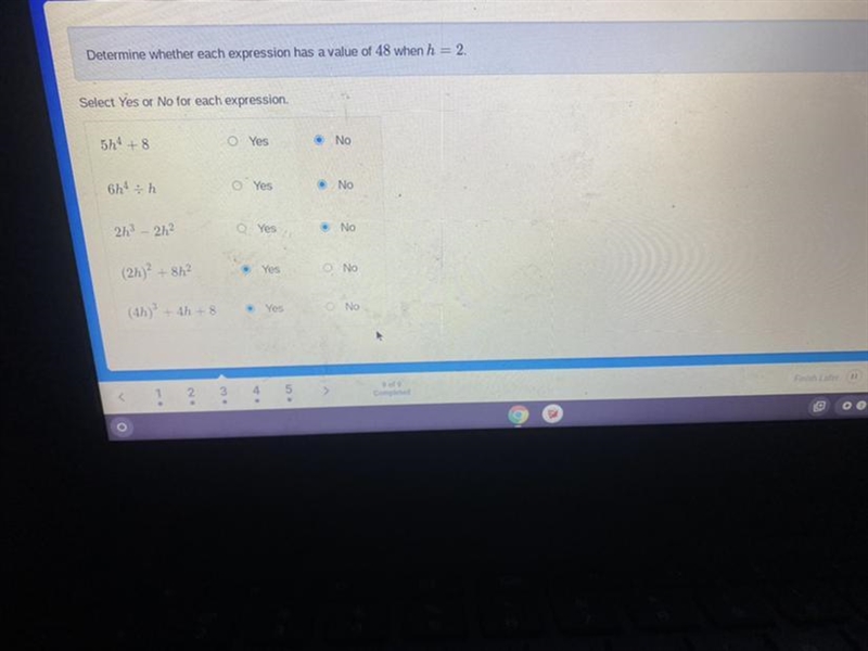 Select yes or no for each expression-example-1