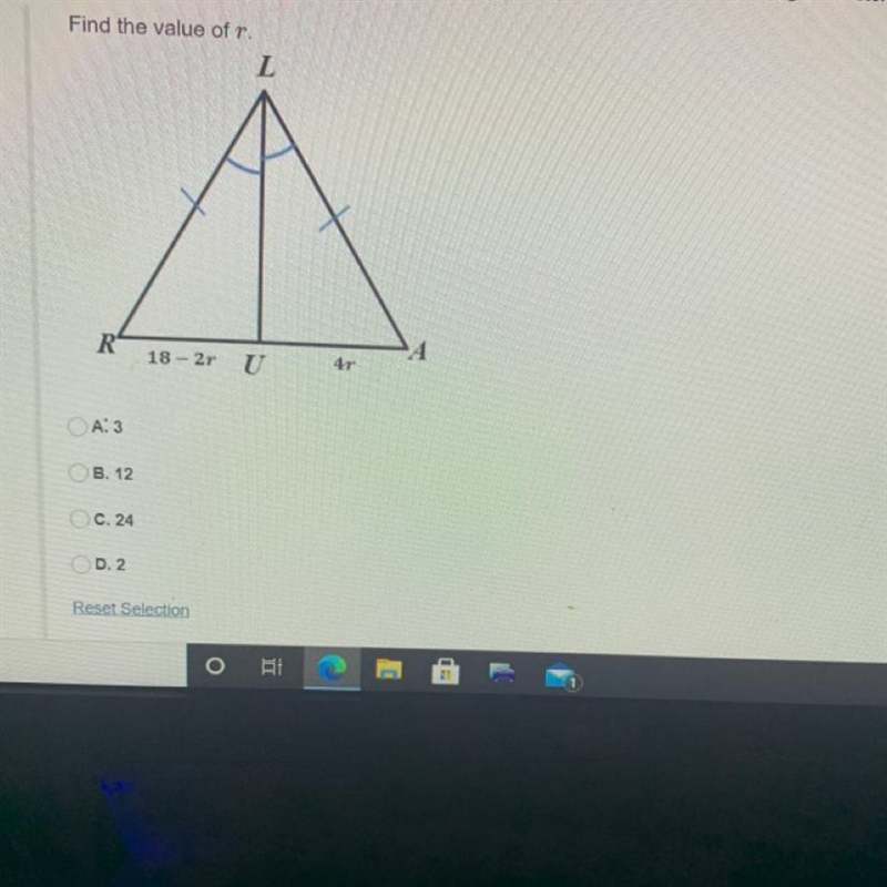 Find the value of r. I have no clue.-example-1