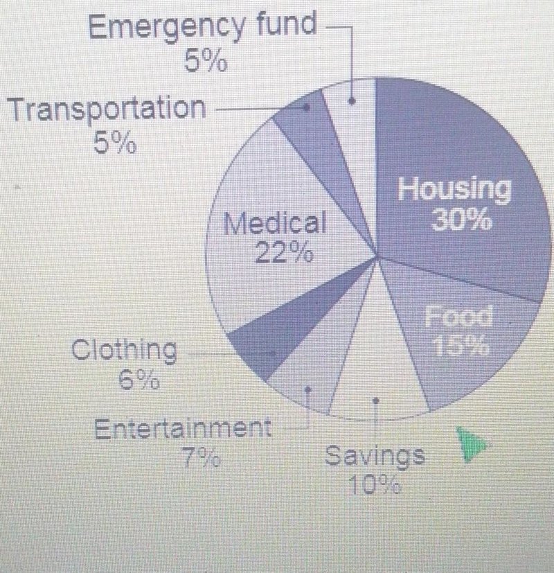 The Jenkins family's monthly budget is shown in the circle graph. The family has a-example-1