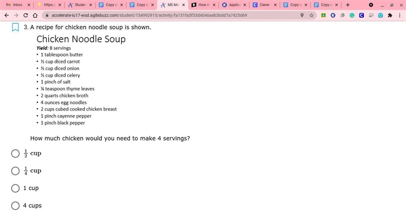 How much chicken would you need to make 4 servings?-example-1