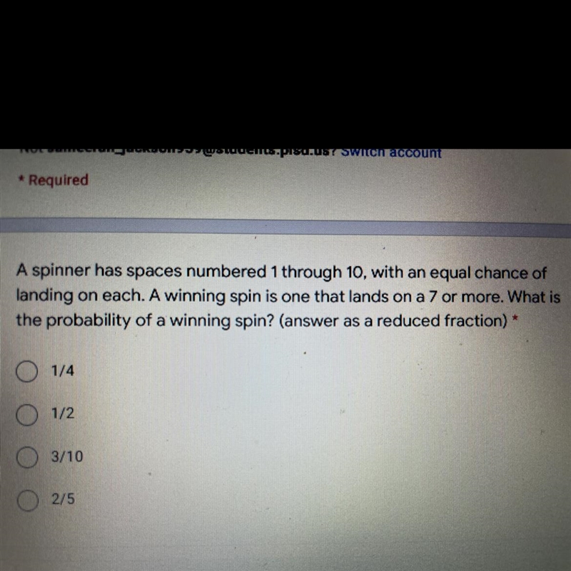 A spinner has spaces numbered 1 through 10, with an equal chance of landing on each-example-1