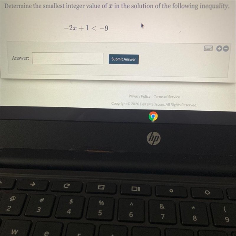 Determine the smallest integer value of x in the solution of the following inequality-example-1