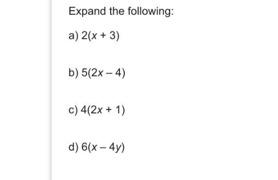 Expand the following:-example-1