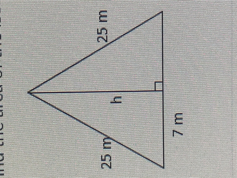 Find the area of the isosceles triangle below-example-1