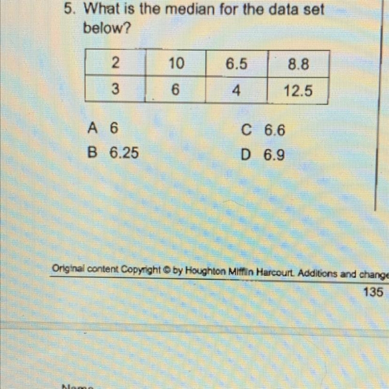 What is the median for the data set below?-example-1