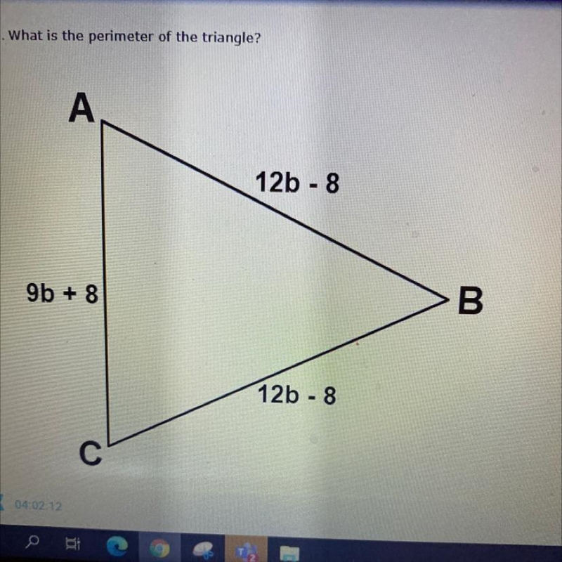 What the perimeter of the triangle-example-1