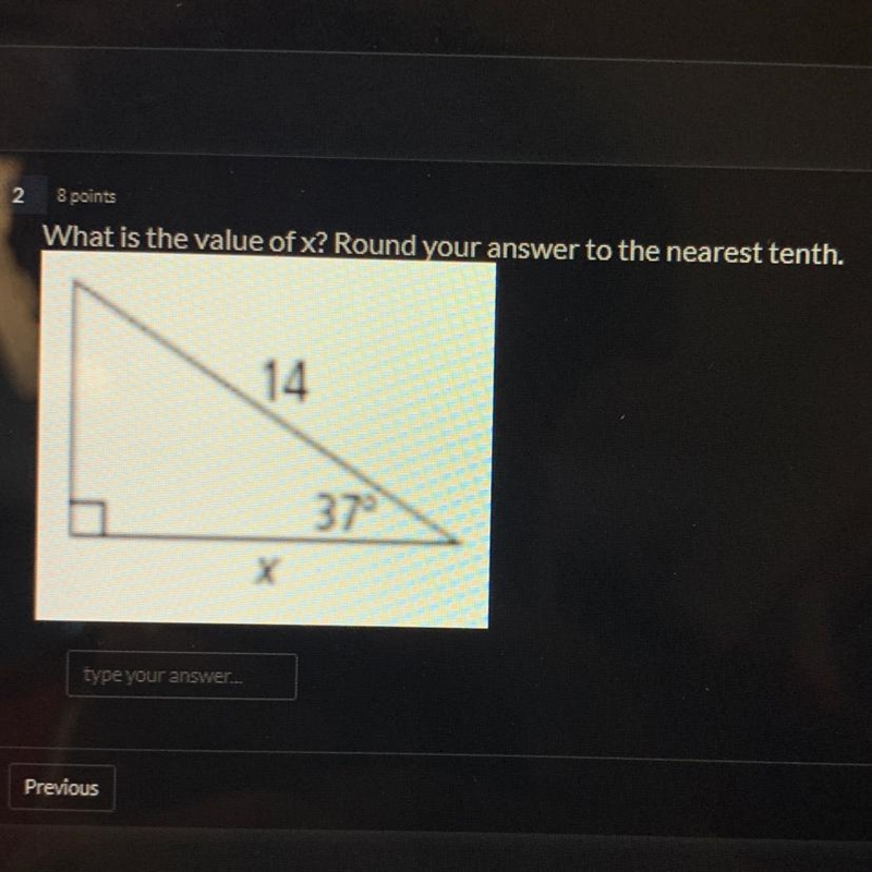 What is the value of x ? round your answer to the nearest tenth .-example-1