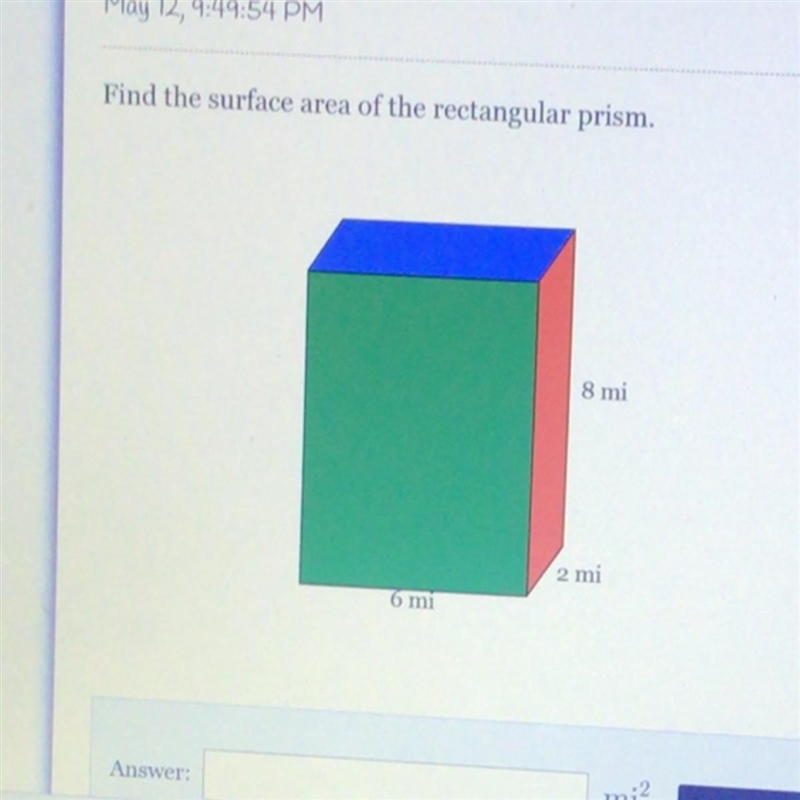 Find the surface area of the rectangular prism.-example-1