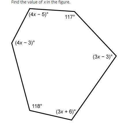 Find the value of x in the figure. X= _-example-1