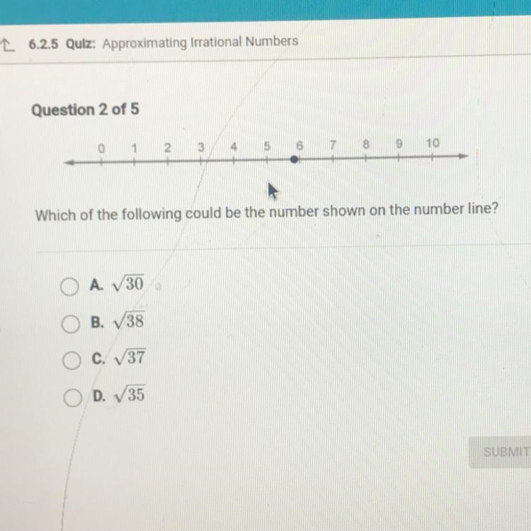 (Please help me! Topic: Approximating irrational numbers.) Which of the following-example-1