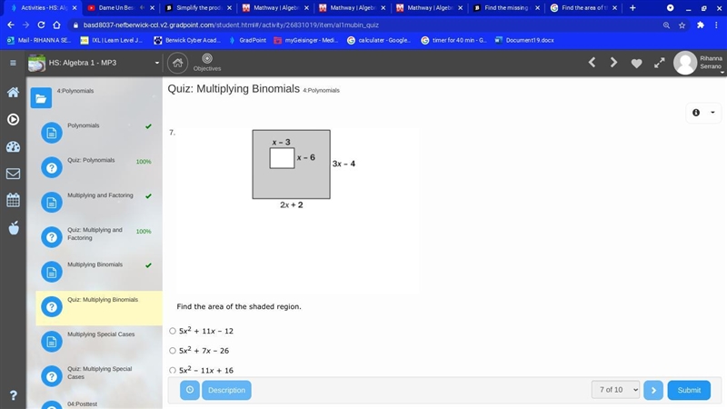 Find the area of the shaded region. Please Help me !!!!-example-1