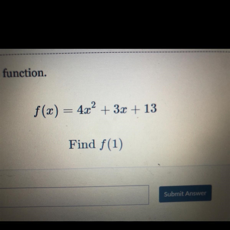 Can someone please help Evaluate the function.-example-1