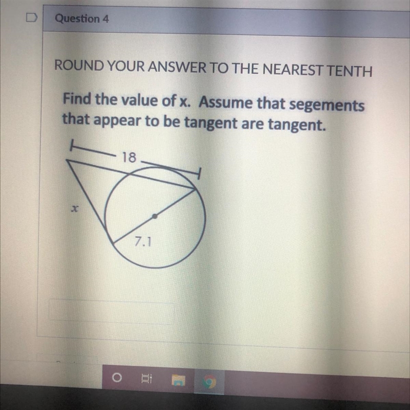 Find the value of x. Assume that segments that appear to be tangent are tangent.-example-1