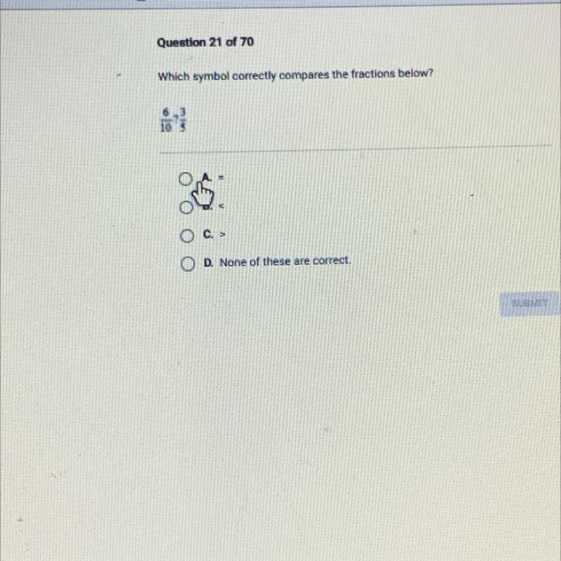 Which symbol correctly compares the fractions below?-example-1